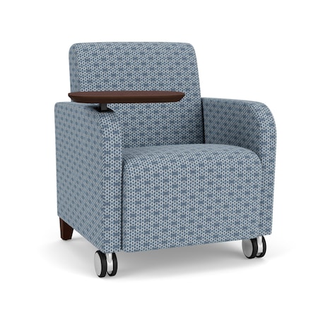 Lesro Siena Lounge Reception Guest Chair W/ Swivel Tablet, 27 in W 29.5 in L 32.5 in H SN1101